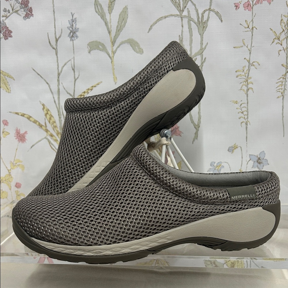 Merrell Charcoal Mesh Slip-On Clogs